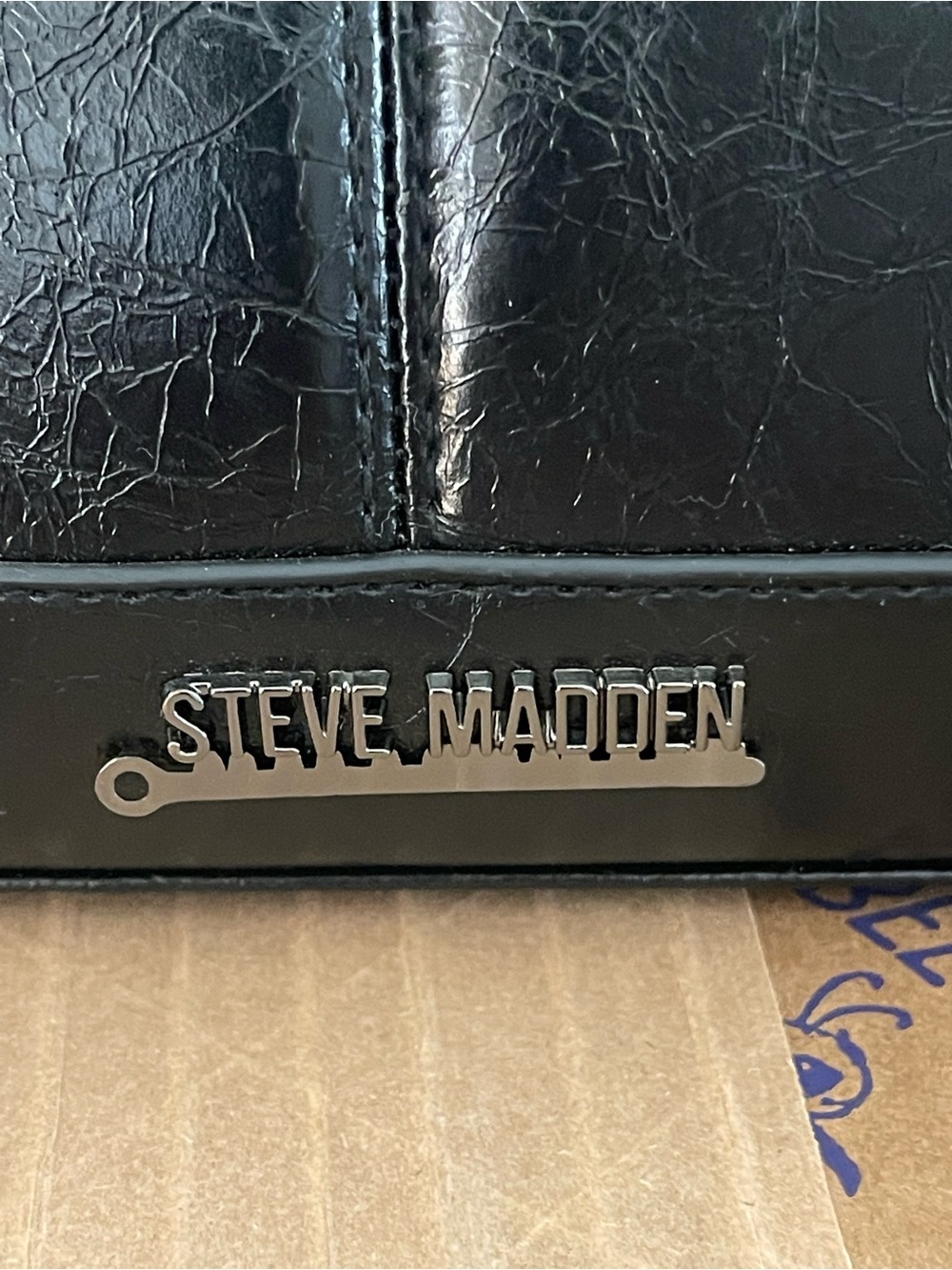 Steve Madden Black Mini Satchel with Red Rope Charm and Heart Charm - Picture 4 of 6